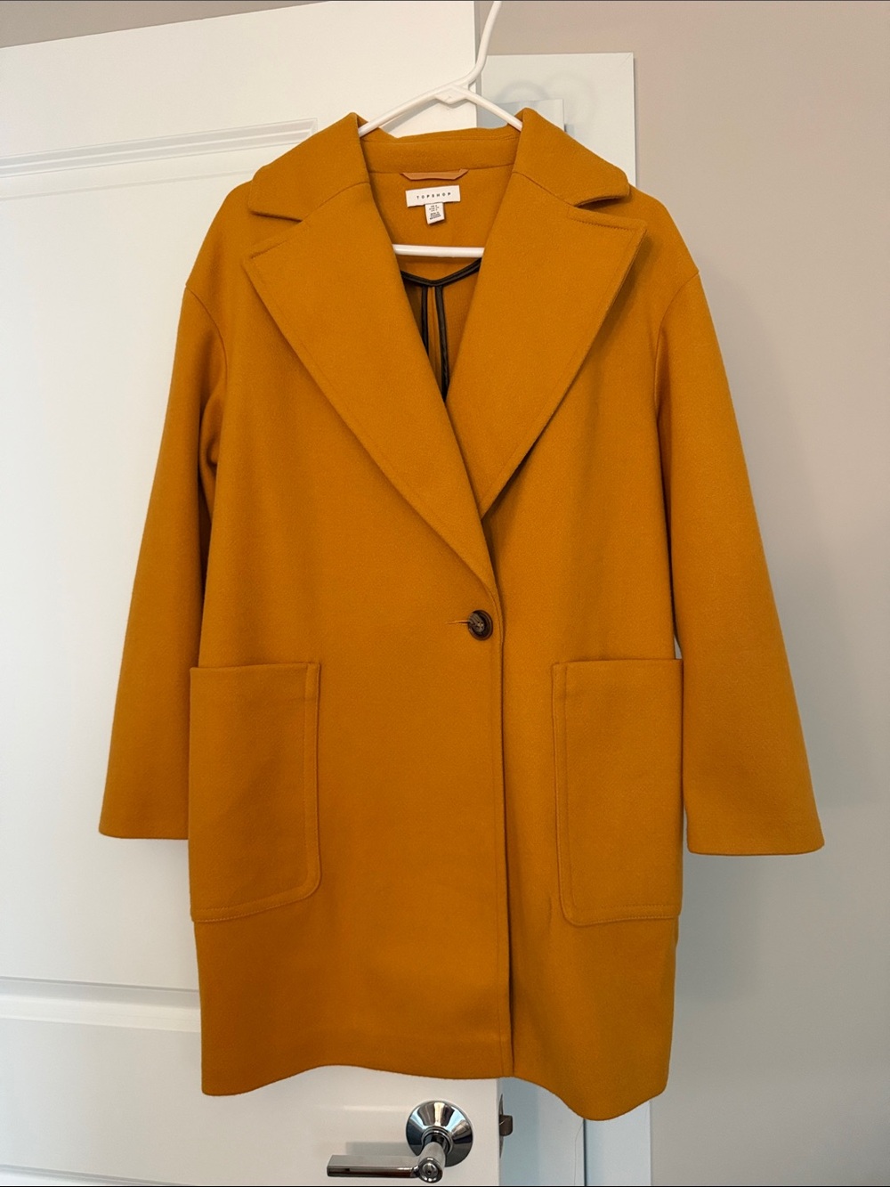 Top shop Single-Button Trench Coat in Mustard Yellow